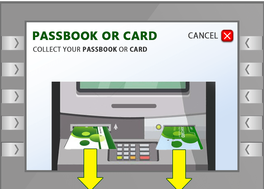ATM screen for step 5: Wait for the next screen