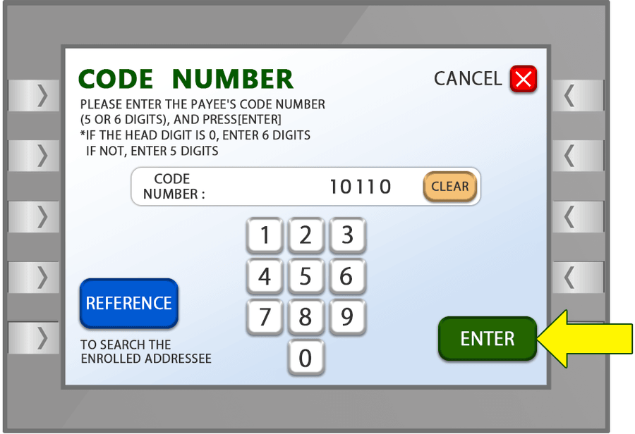 ATM screen for step 8: Enter the Account Number