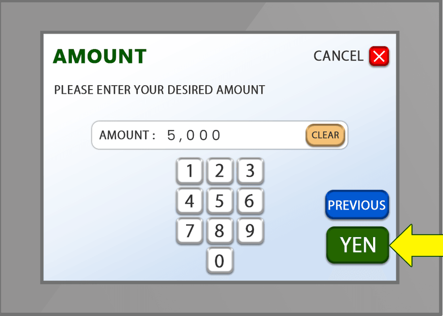 ATM screen for step 10: Select “Enter”