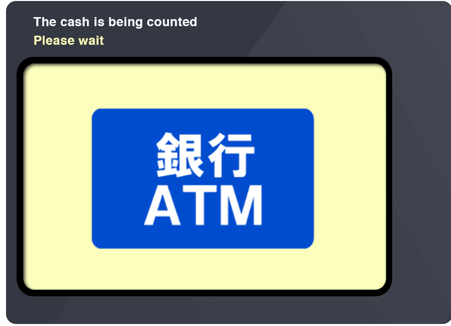 ATM screen for step 6: Wait for the ATM to count the money