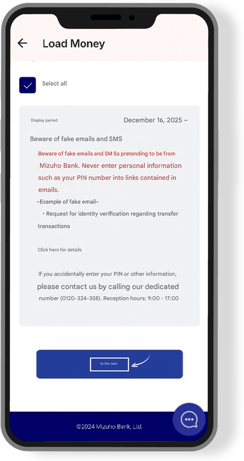 App screen for step 9: Check payment and withdrawal account